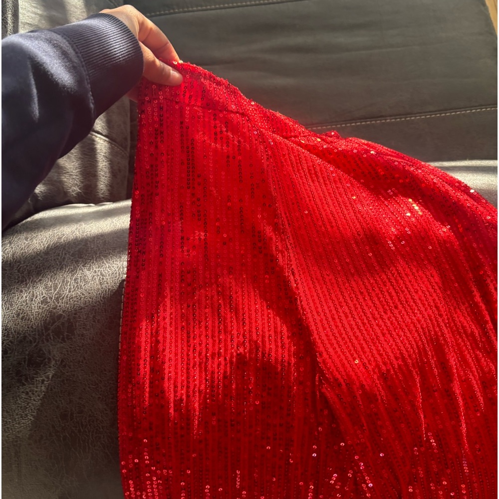 Red sparkly pants